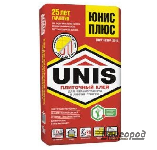 Клей плиточный "Юнис ПЛЮС" 25 кг
