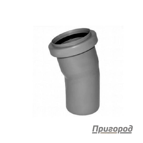 Отвод ПВХ 50х15* серый
