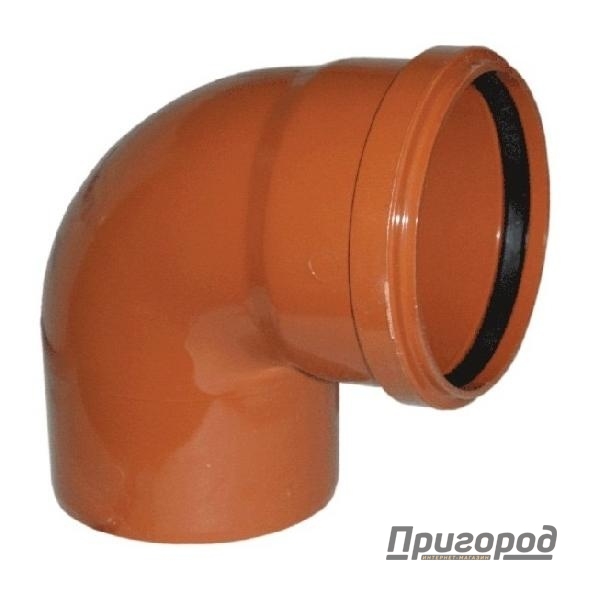 Отвод ПВХ 110х90* оранж.